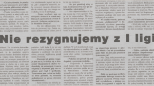 Read more about the article Nie rezygnujemy z I ligi [RETRO WYWIAD]