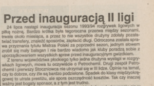 Read more about the article Przed inauguracją II ligi [RETRO]