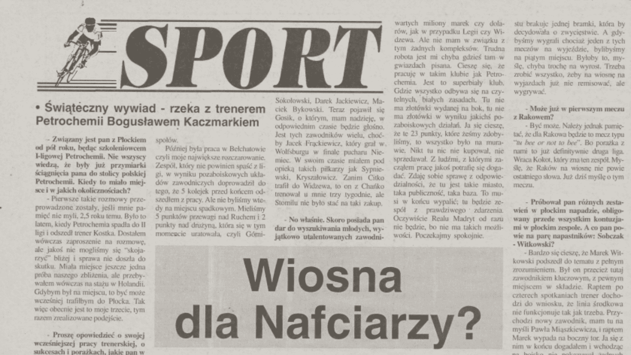 Read more about the article Wiosna dla Nafciarzy? [RETRO WYWIAD]