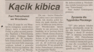 Read more about the article Kącik kibica – Fani Petrochemii we Wrocławiu