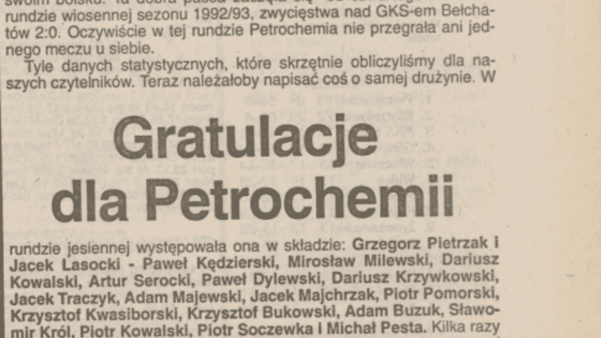 Read more about the article Gratulacje dla Petrochemii