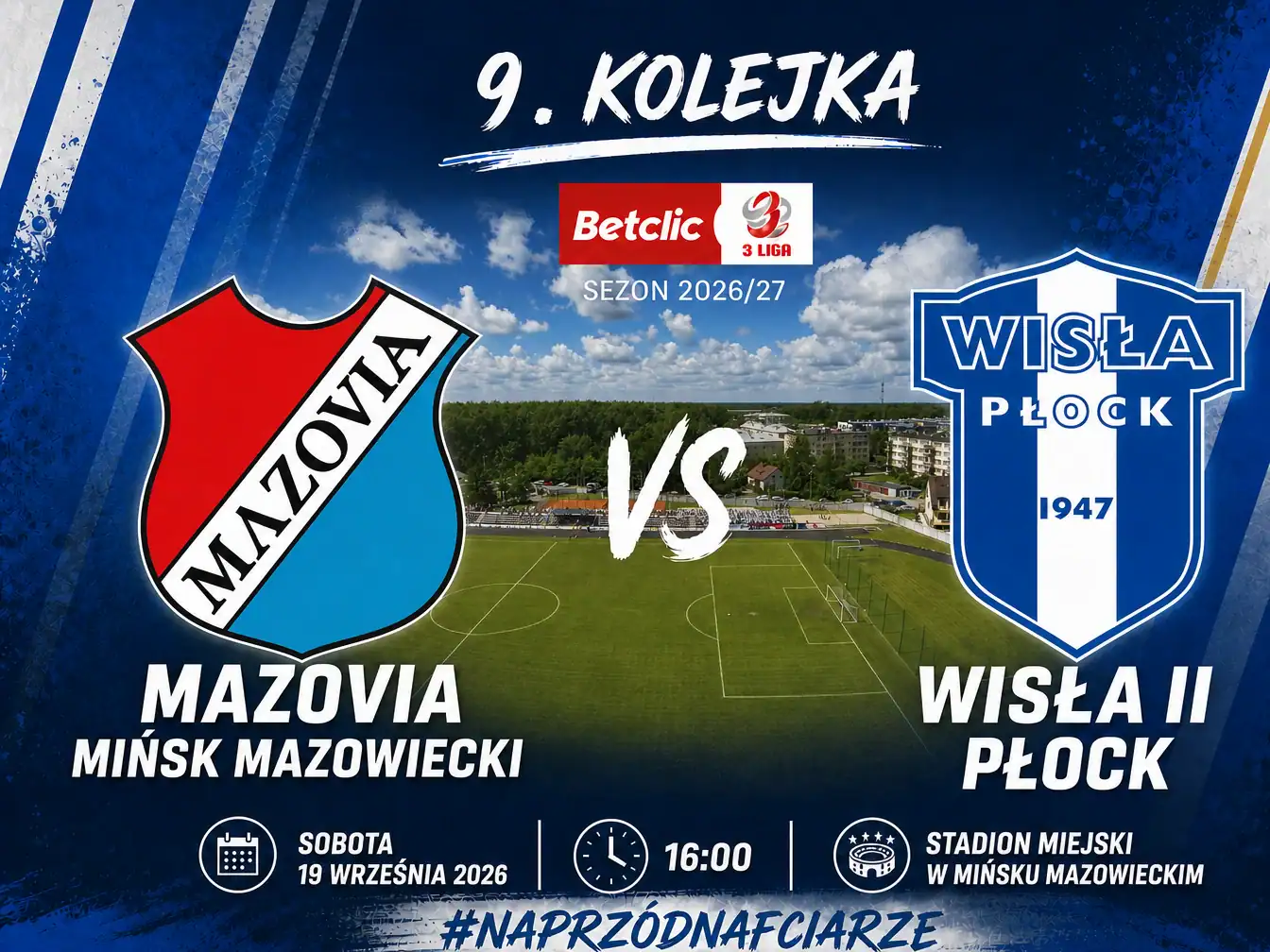 Read more about the article [3 Liga] Mazovia Mińsk Mazowiecki – Wisła II Płock
