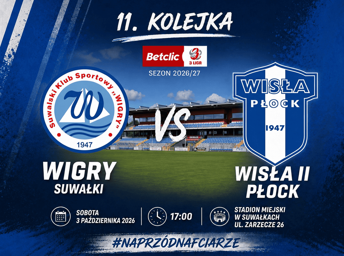 Wigry Suwałki Wisła II Płock grafika przedmeczowa